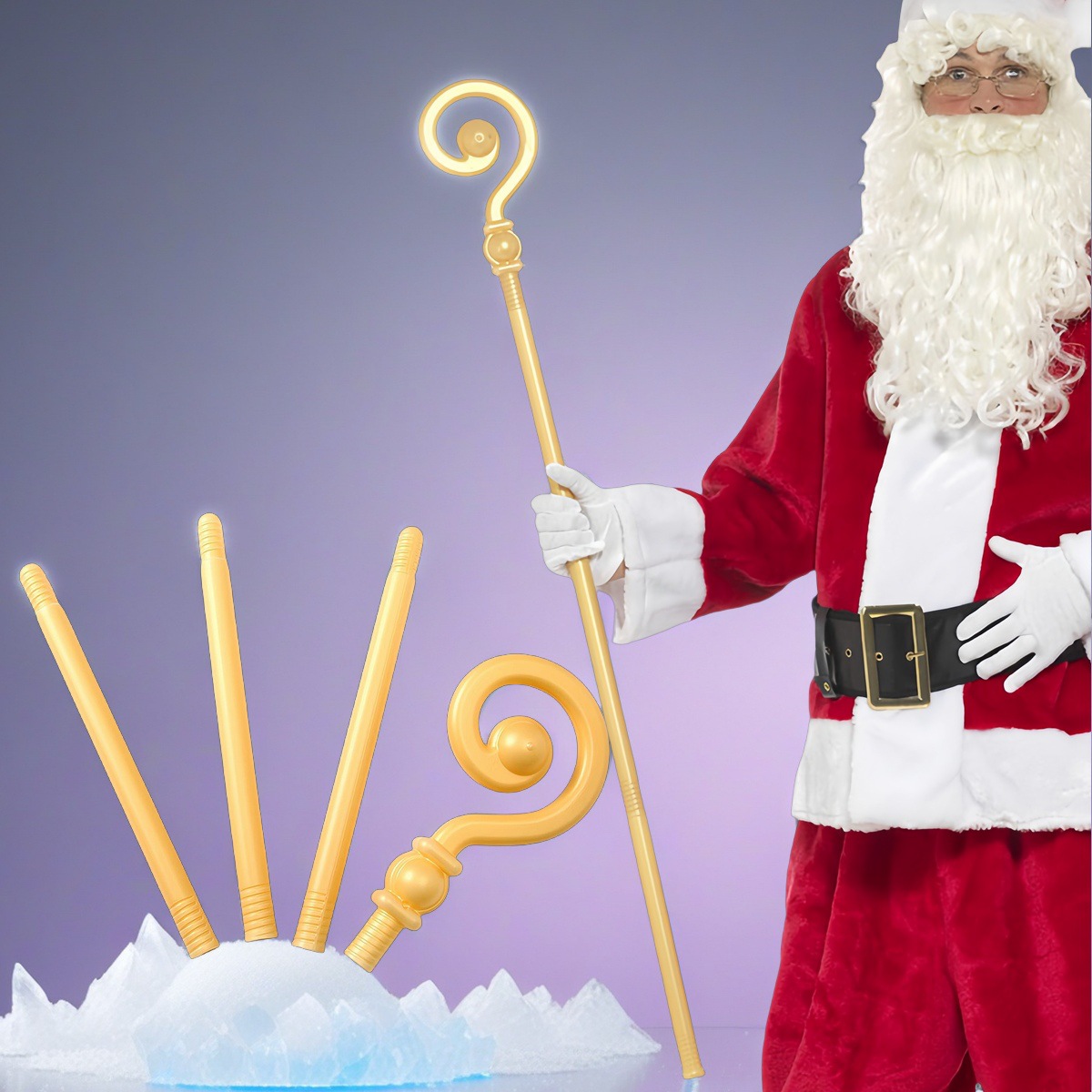 Detachable Cosplay Prop - Golden Scepter Pharaoh Cane Costume Christmas