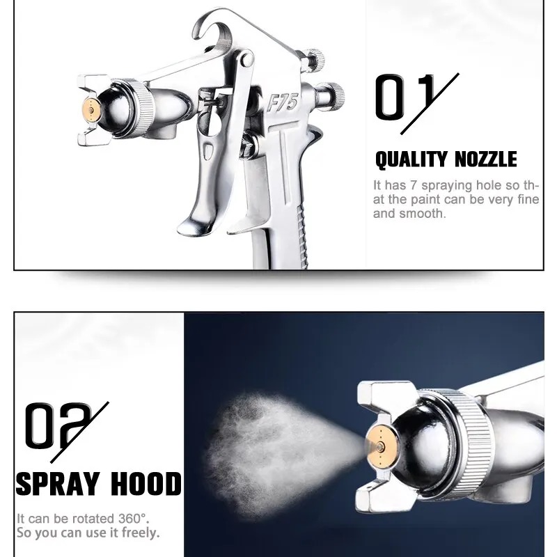 F-75 Spray Gun 1.5mm Nozzle wi - Metallic Spray Paint 评论和价格