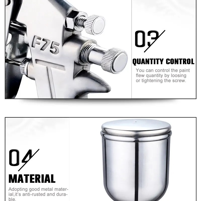 F-75 Spray Gun 1.5mm Nozzle wi - Metallic Spray Paint 评论和价格