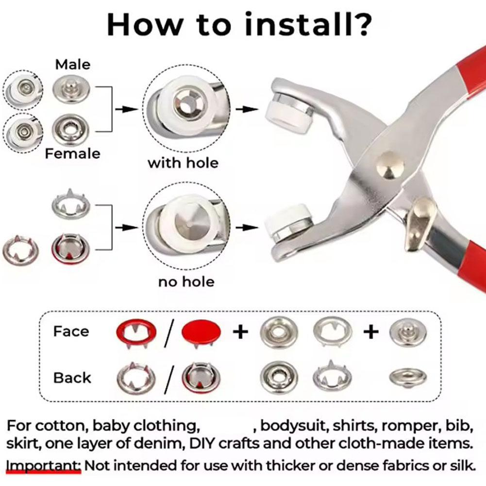 Hot 100pcs Metal Prong Snap Bu - Snap Fastener Set 评论和价格