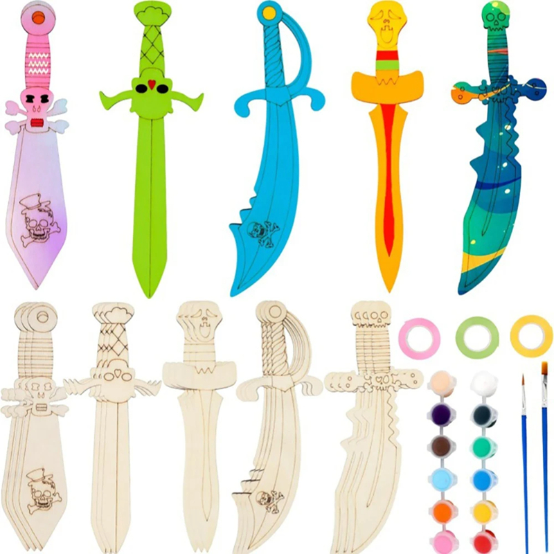 Wooden DIY Drawing Pirate Wood - Cosplay Prop Paint 评论和价格