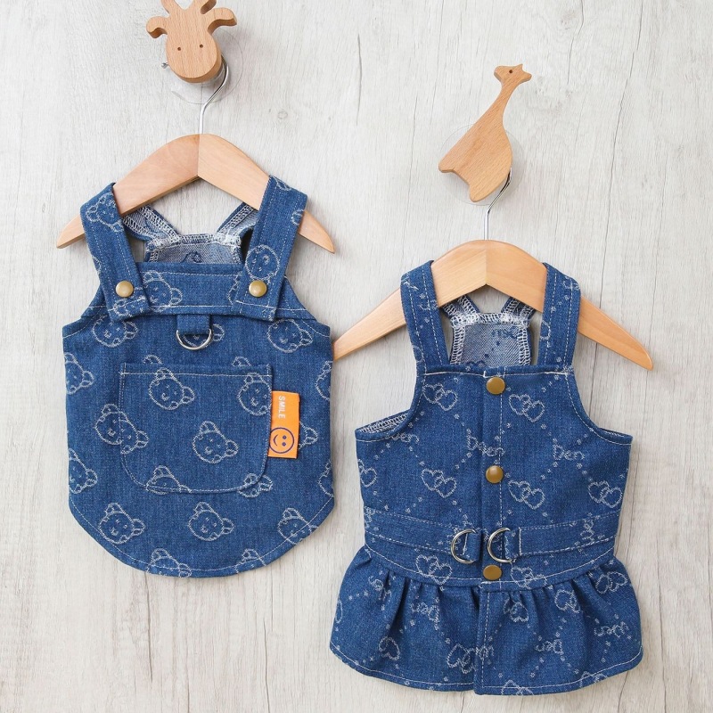 Denim Dog Dress Harness Puppy  - D Ring Strap 评论和价格
