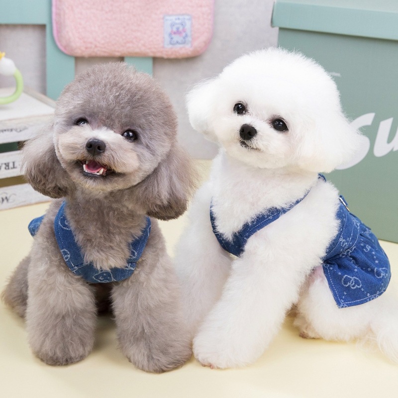 Denim Dog Dress Harness Puppy  - D Ring Strap 评论和价格
