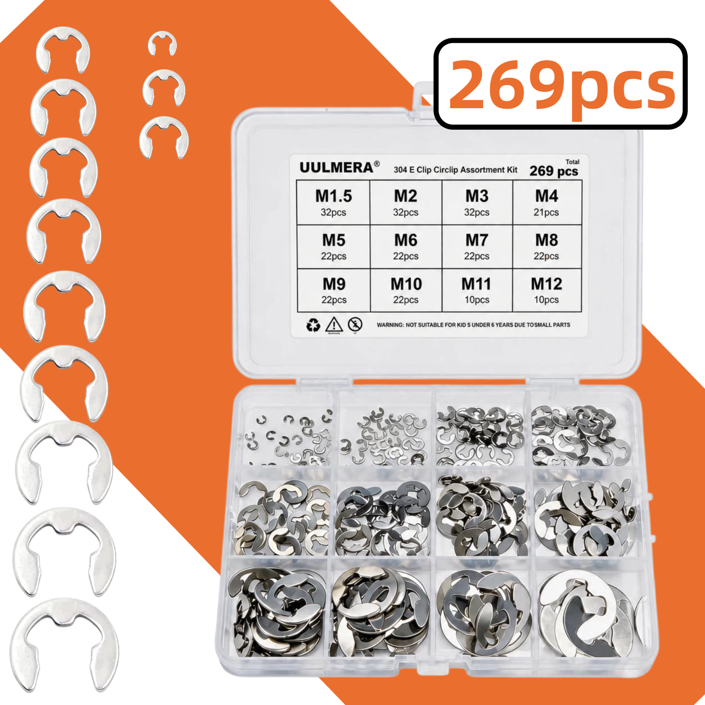 E-Clip Snap Ring Set 269/209/4 - Snap Fastener Set 评论和价格