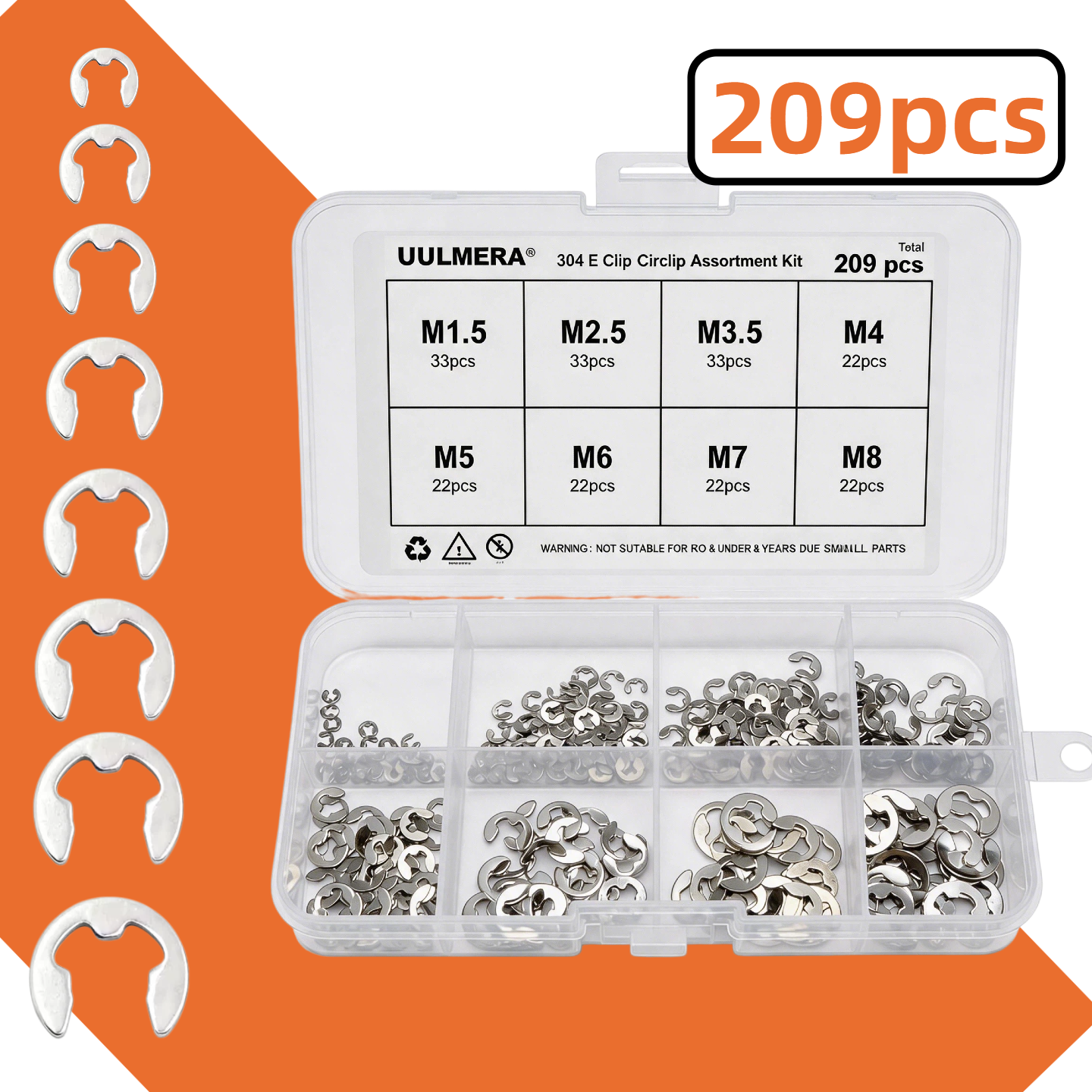 E-Clip Snap Ring Set 269/209/4 - Snap Fastener Set 评论和价格