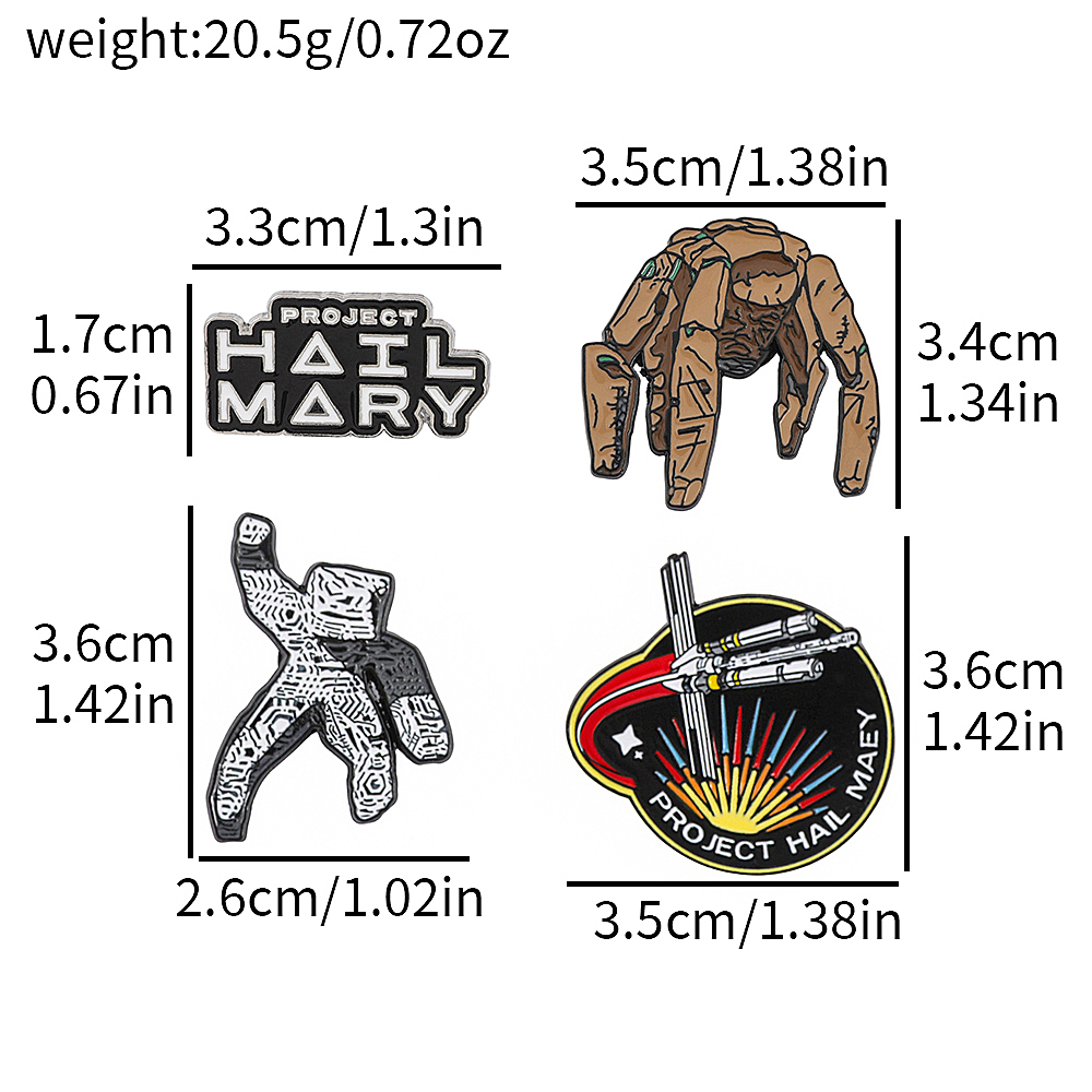 4pc Sci-Fi Enamel Pin Set Proj - Cosplay Prop Bag 评论和价格
