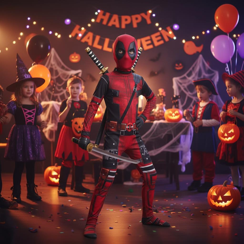3-12Y Kids Deadpool Costume wi - Cosplay Prop Dagger 评论和价格