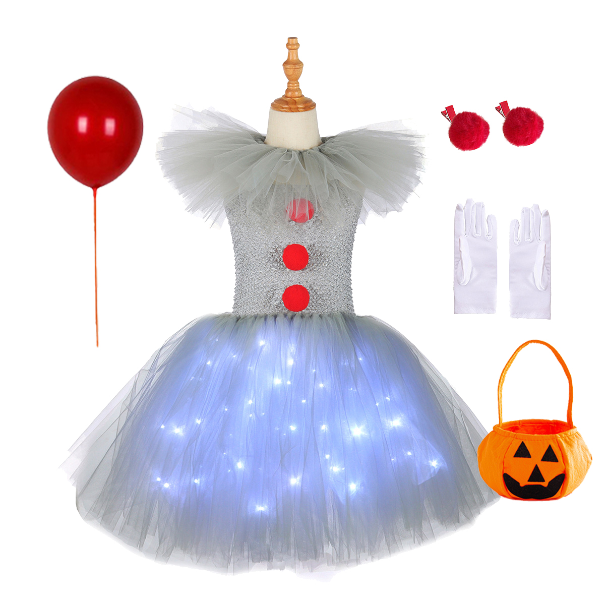 Gray Joker Girls Halloween LED - Cosplay Prop Bow 评论和价格