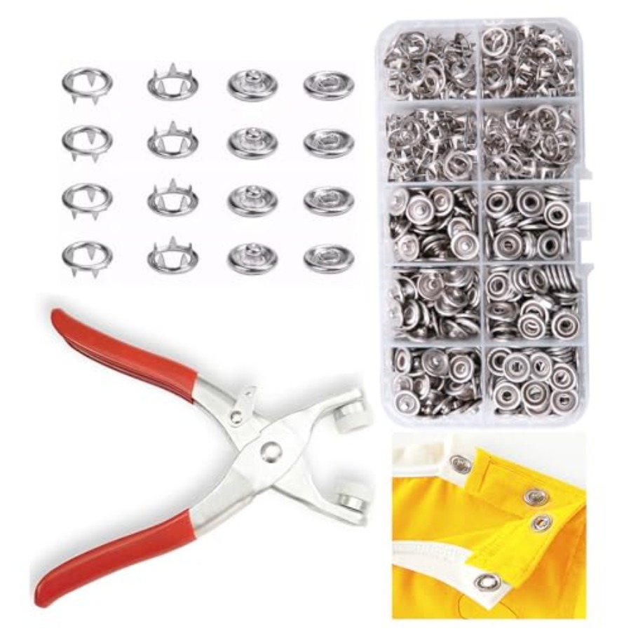 100 Sets Metal Snaps Buttons w - Snap Fastener Set 评论和价格