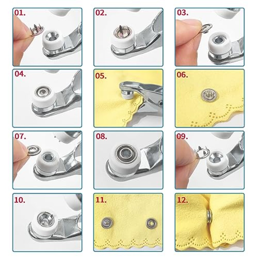 100 Sets Metal Snaps Buttons w - Snap Fastener Set 评论和价格