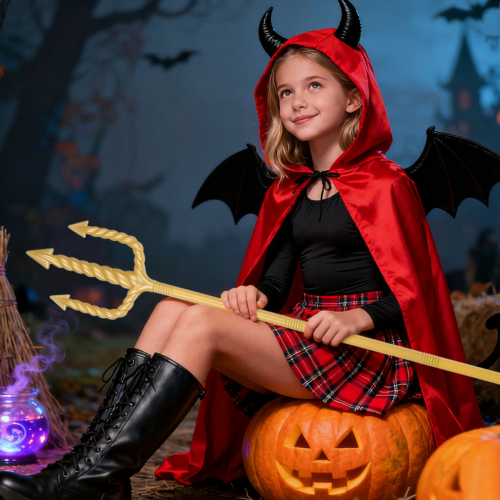 Halloween Demon Fork Prop 1 Se - Detachable Cosplay Prop 评论和价格