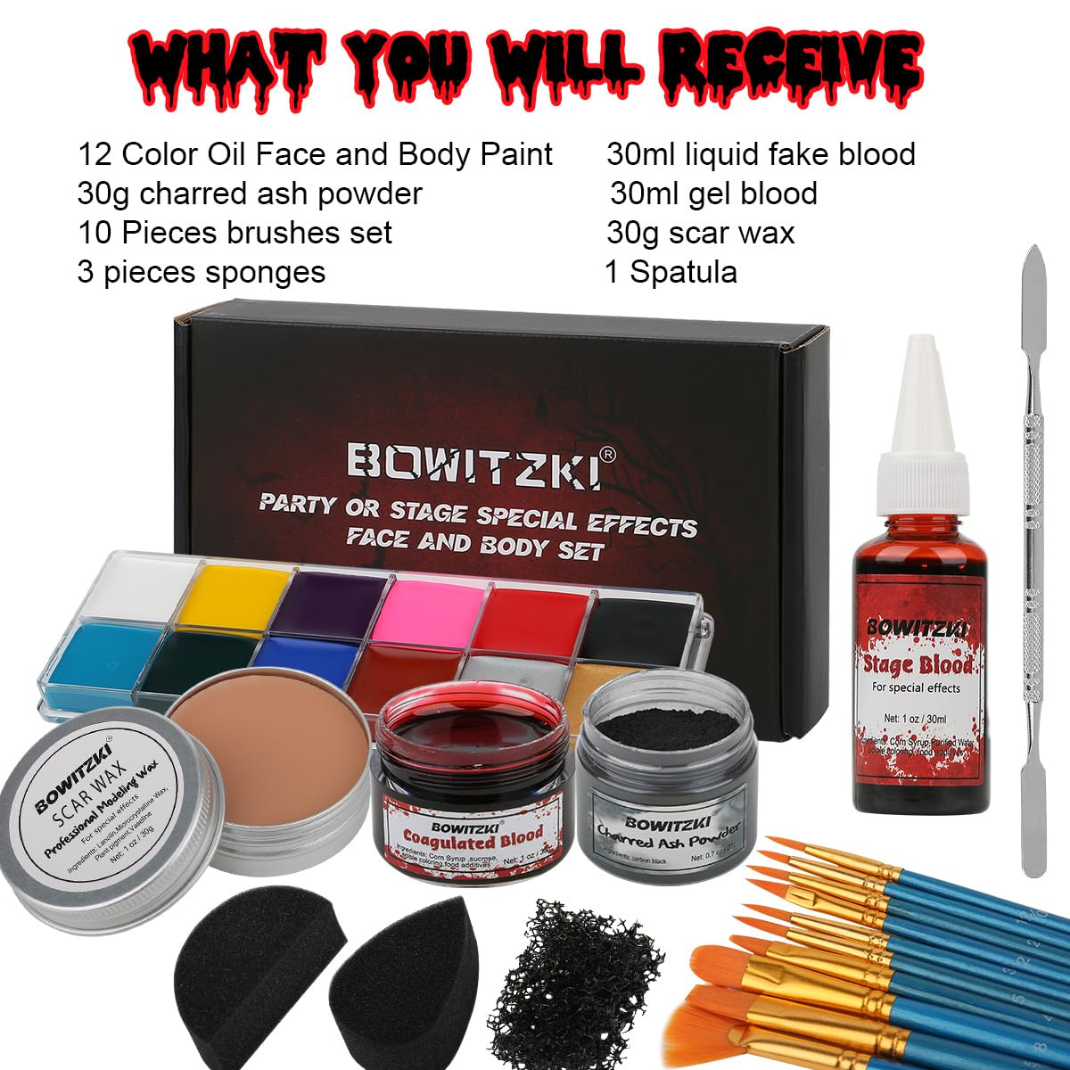 Bowitzki SFX Face Body Paint , - Body Paint Sfx 评论和价格